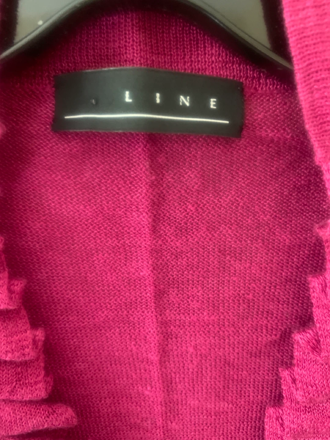 LINE Fuchsia Cardigan with ruffled pleated  collar - photo 2