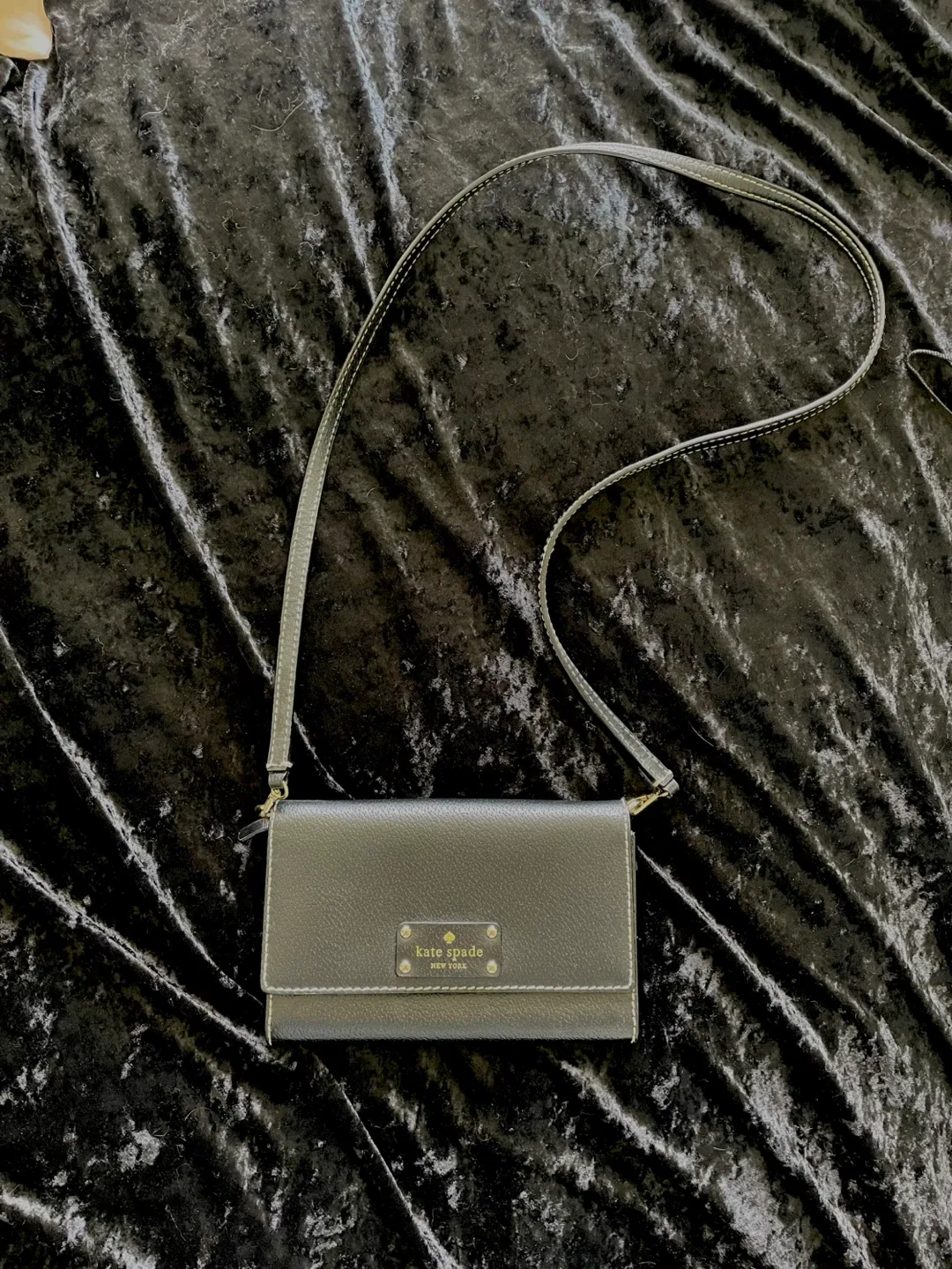 Mini Kate Spade Black Leather Crossbody Bag thumbnail