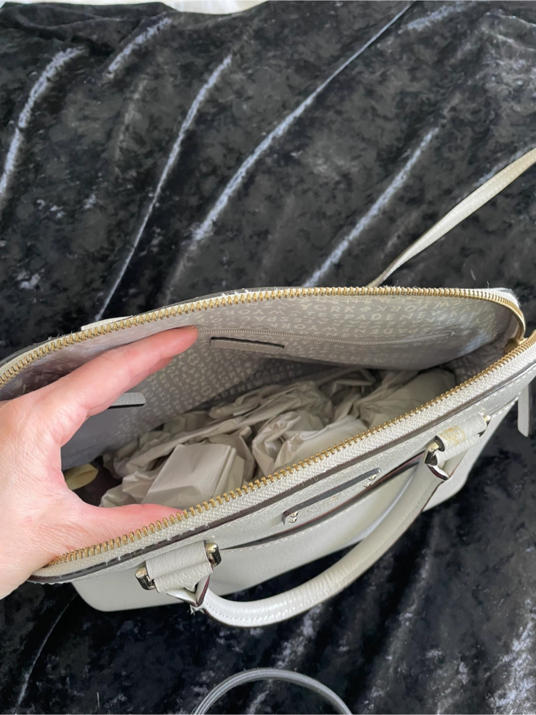 Kate Spade Dome Satchel - Light Grey - photo 3