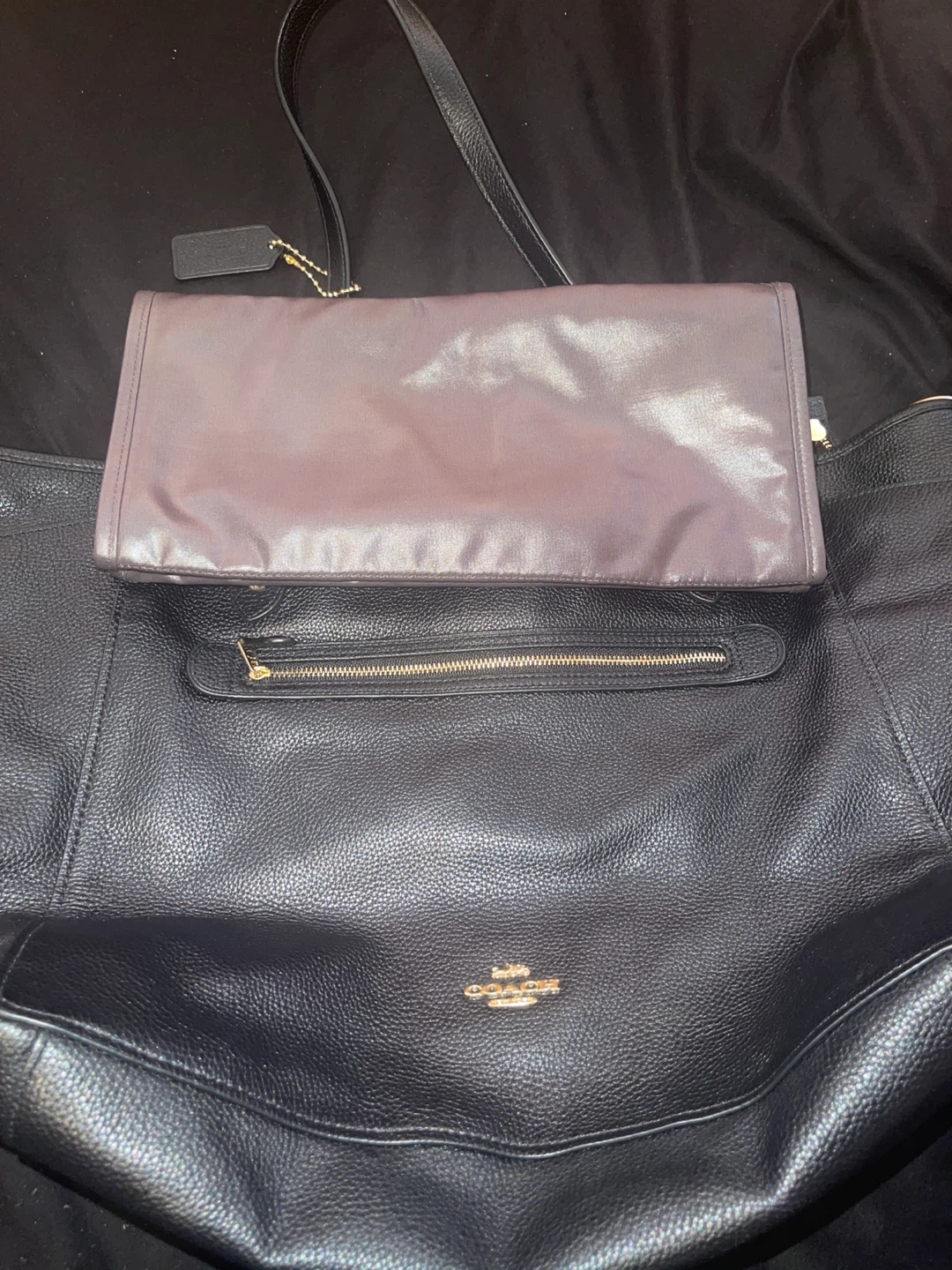 Coach Black Leather Tote Bag