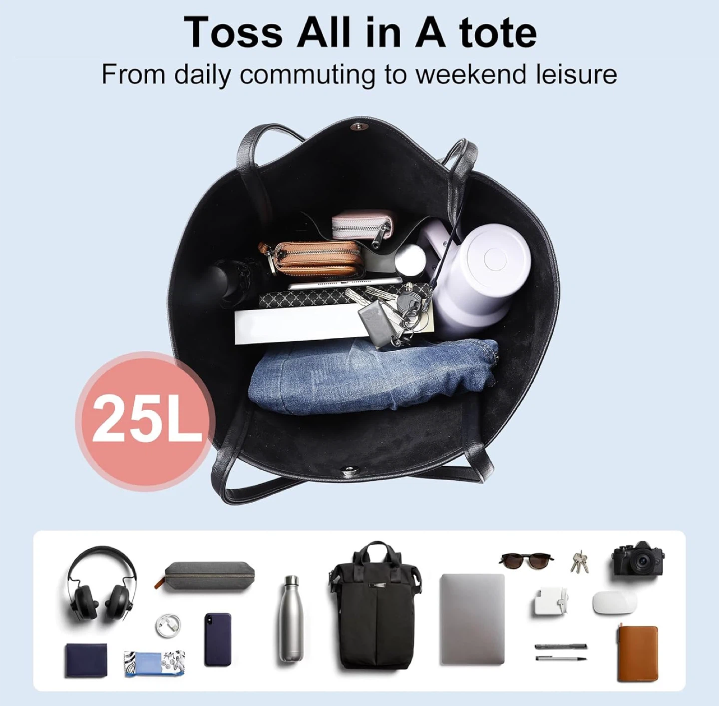 Black 25L Extra Large Reversible Tote Bag - photo 5