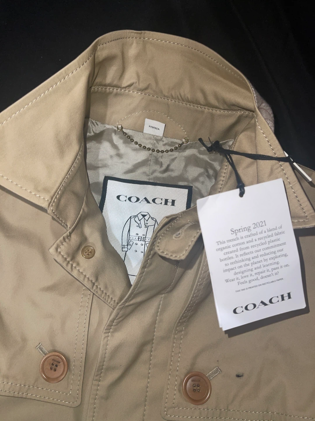 Coach Women’s Spring 2021 Trench Coat - Size Small - photo 2