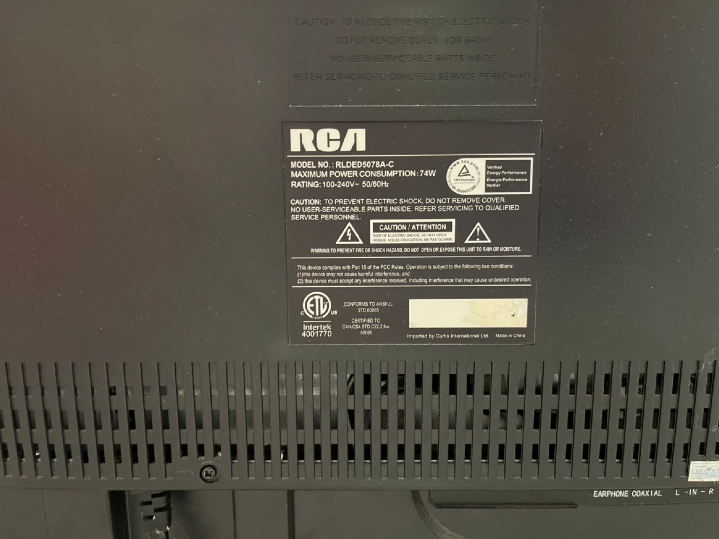 RCA RLED5078A-C 50" TV - photo 3