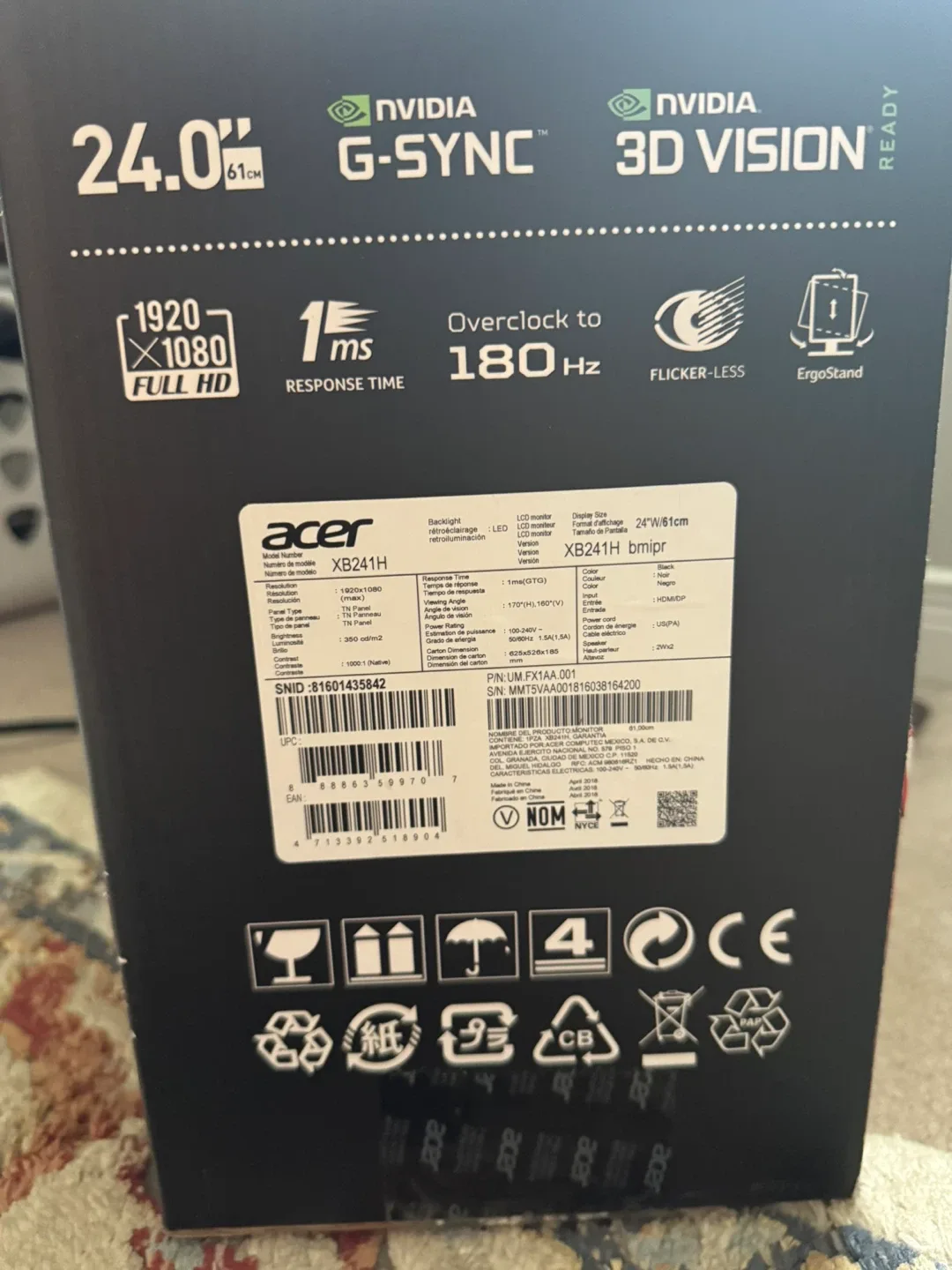 Acer Predator XB241H 24" Gaming Monitor image indicator(2)