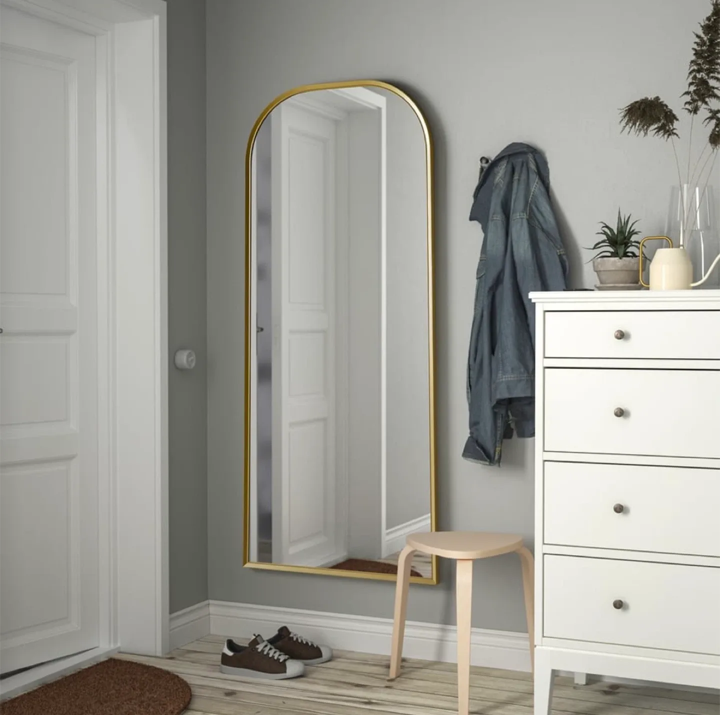 Gold Ornate Arch Mirror 75x168 cm image indicator(3)