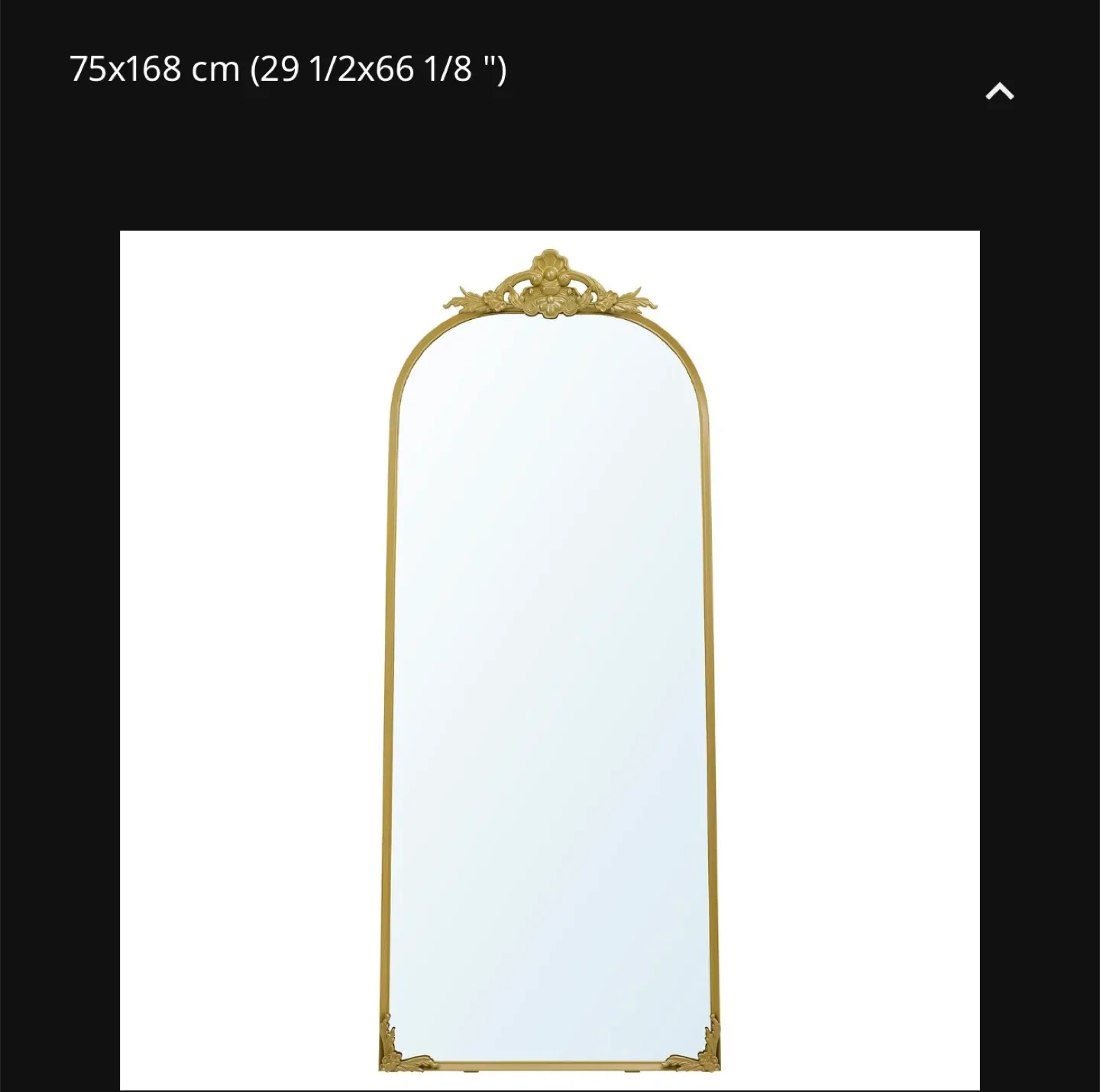 Gold Ornate Arch Mirror 75x168 cm image indicator(5)