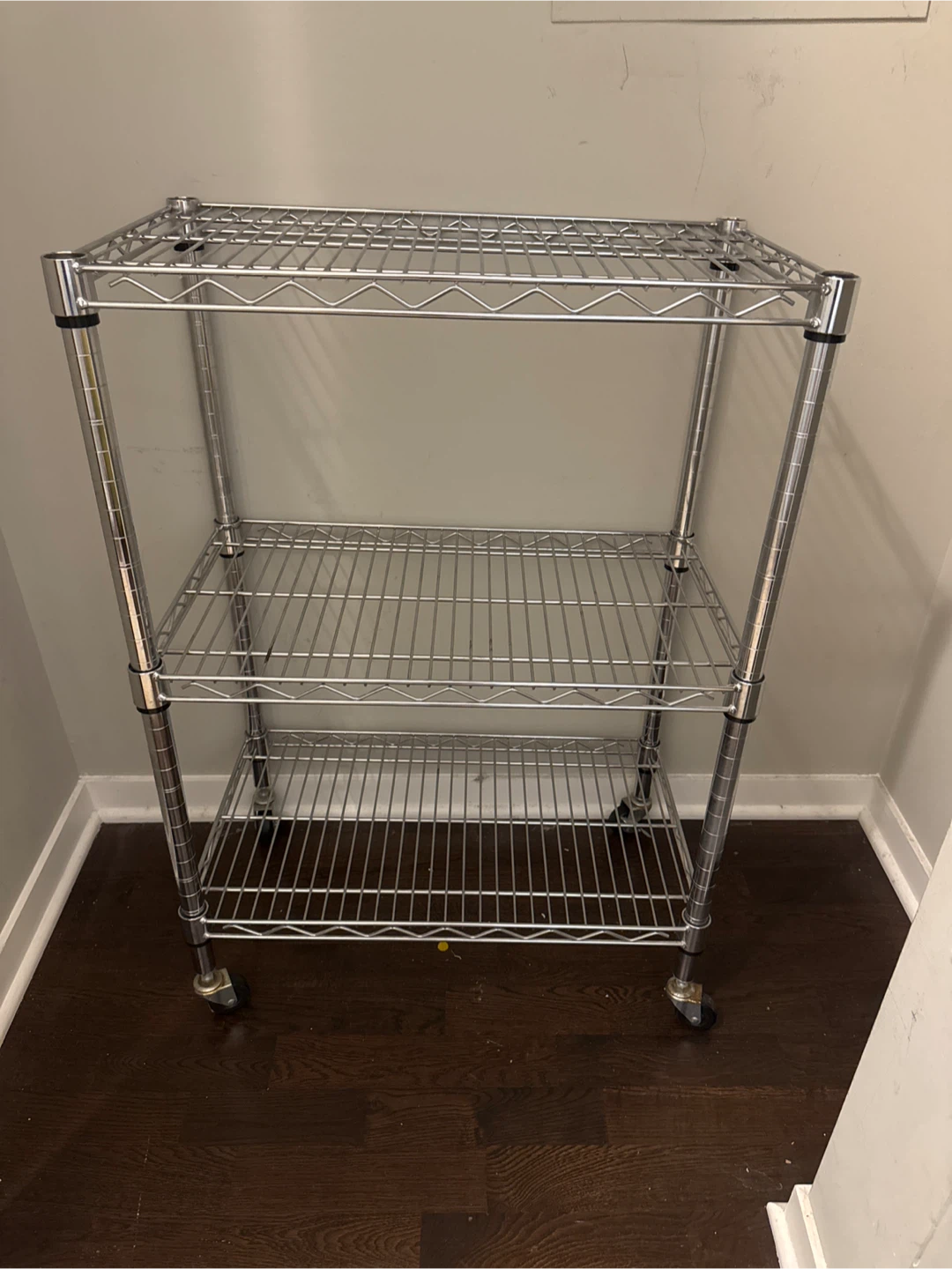 Chrome Metal Rolling Shelving Unit - photo 2