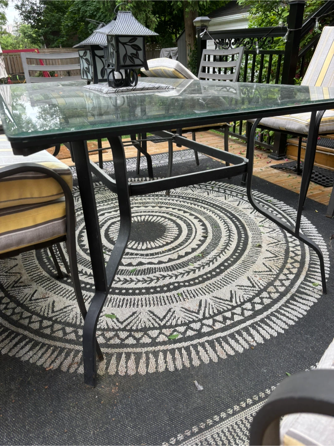 Outdoor Glass Top Patio Table