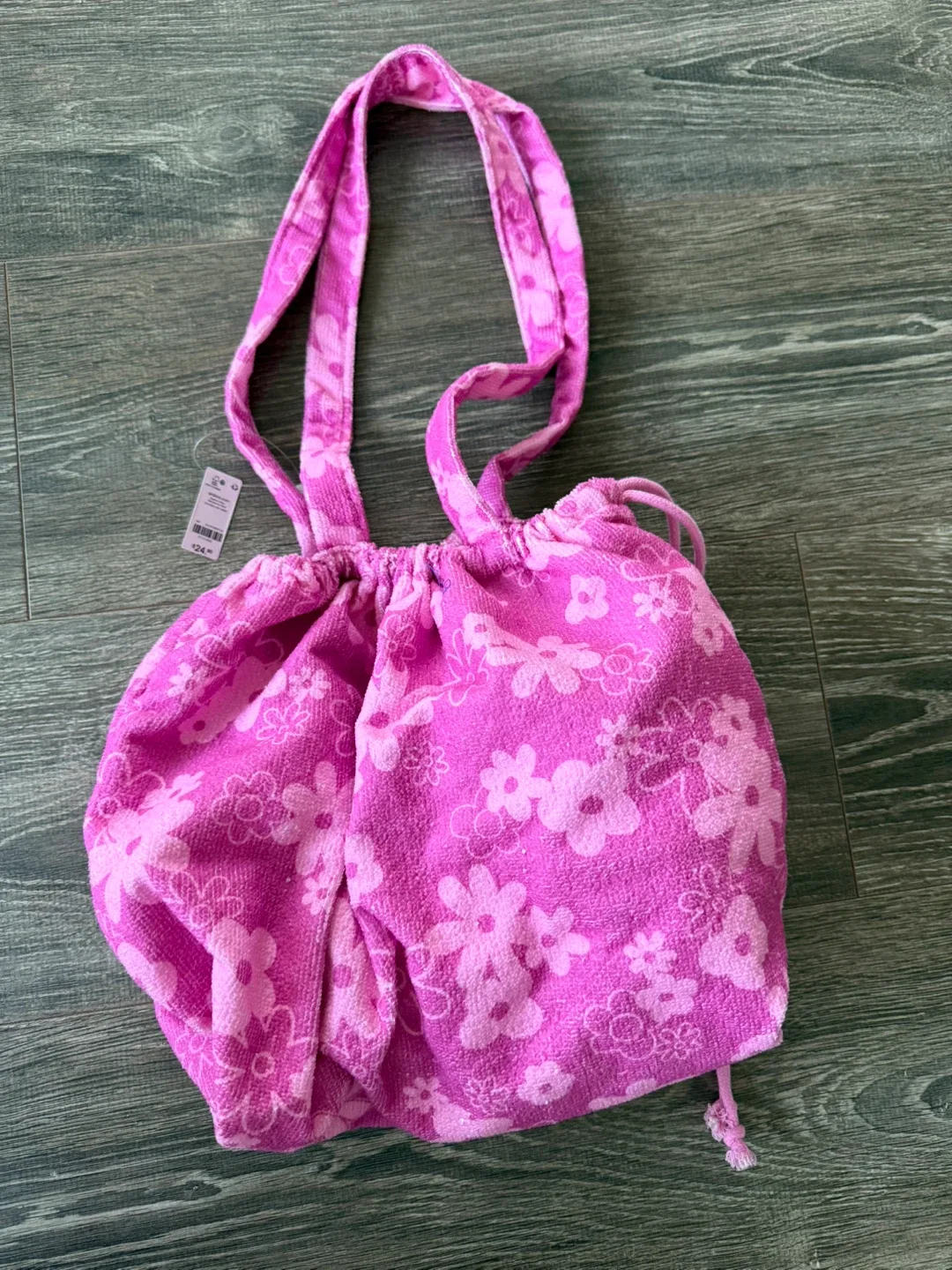 New with tag Pink Floral Beach Towel Tote Bag thumbnail