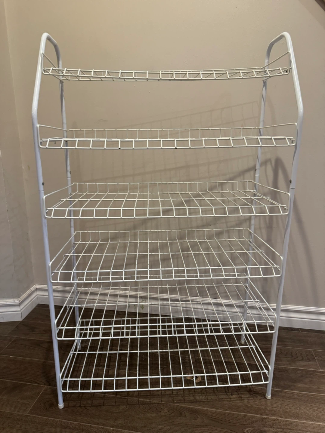 White Wire Shoe Rack - 6 Tier