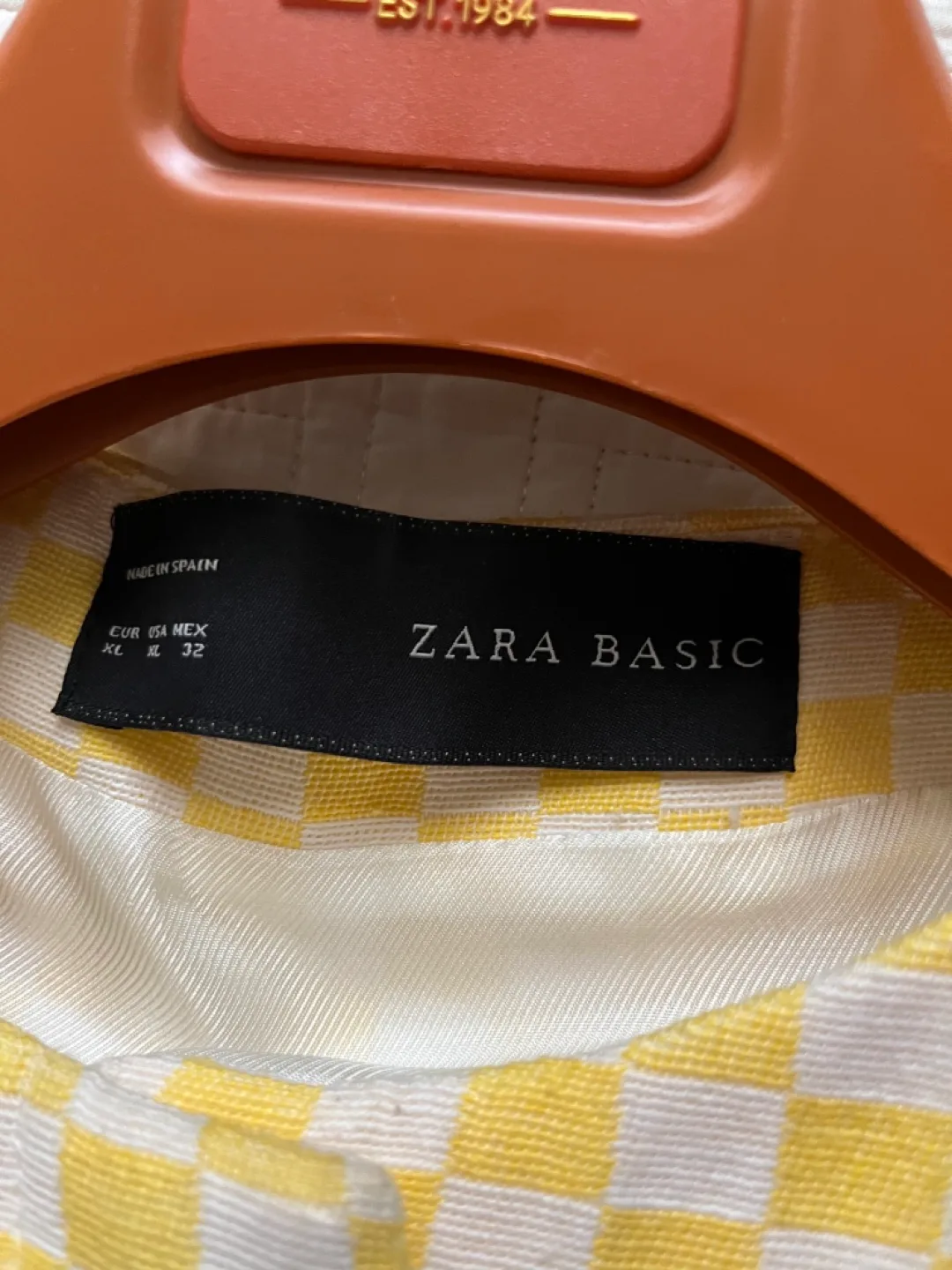 Zara Yellow & White Checkered Jacket - XL image indicator(2)