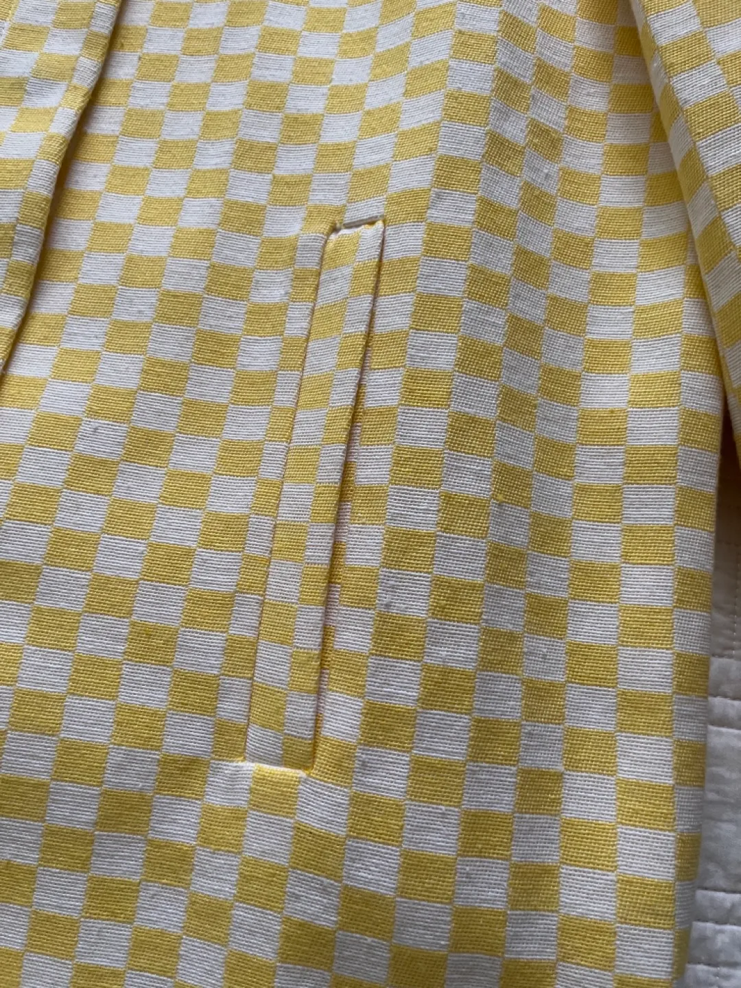 Zara Yellow & White Checkered Jacket - XL image indicator(3)