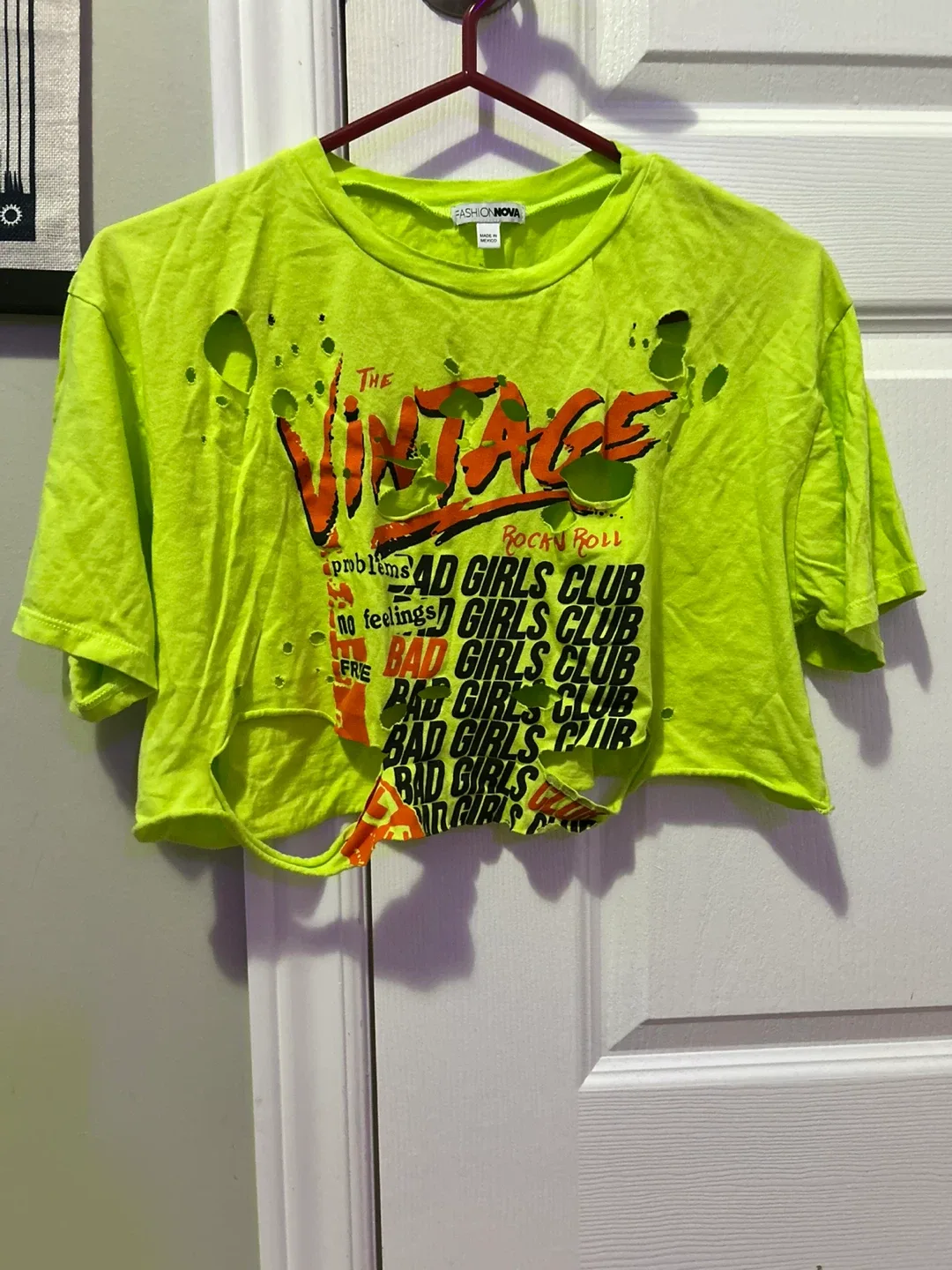 Fashion Nova Vintage Bad Girls Club Tee - Neon Green thumbnail