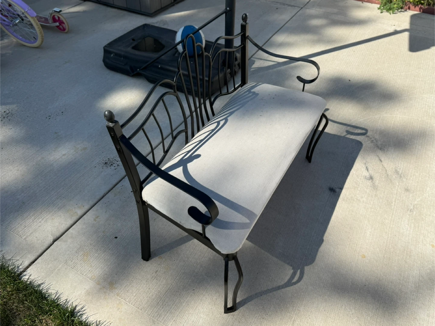 Metal Garden Bench with Cushion - photo 3