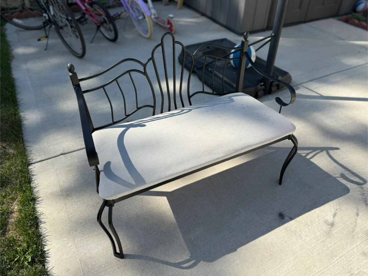 Metal Garden Bench with Cushion - photo 2