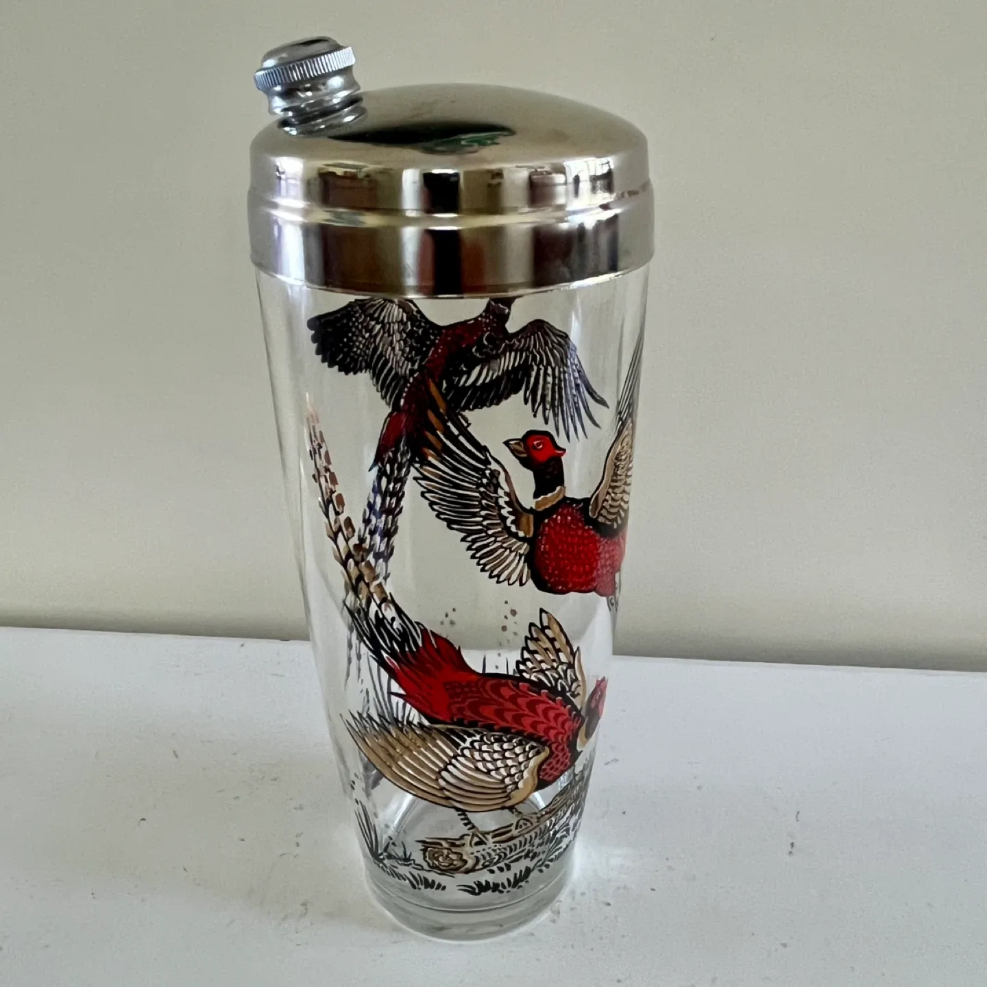 Hazel Atlas Golden Pheasant Cocktail Shaker thumbnail