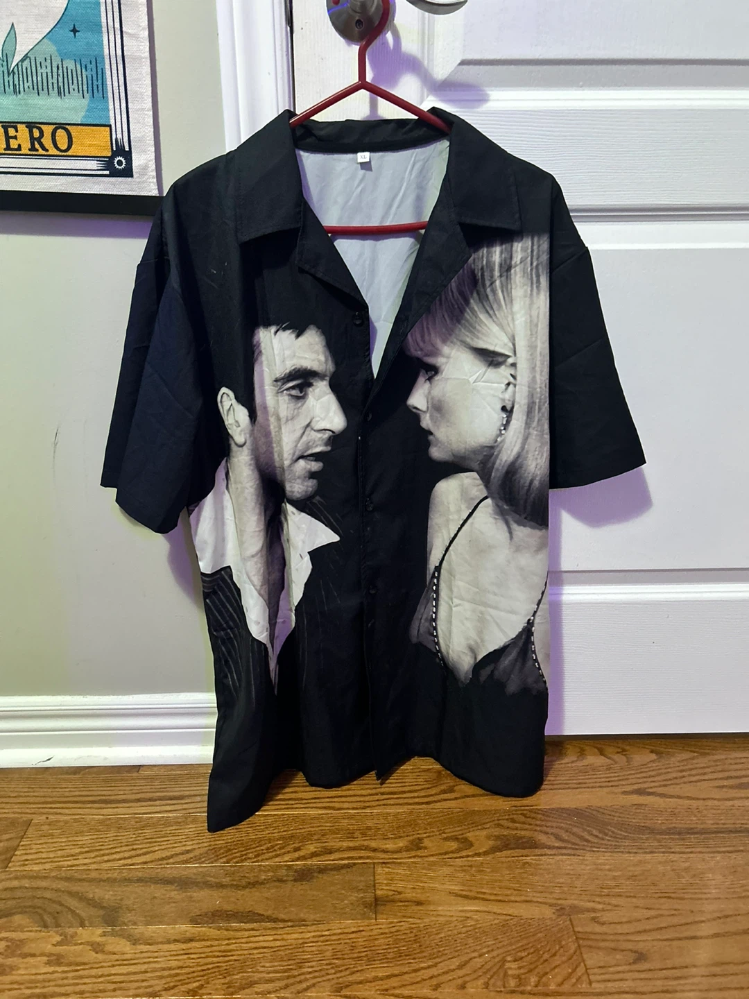 Scarface Print Button-Up Shirt - Size XL