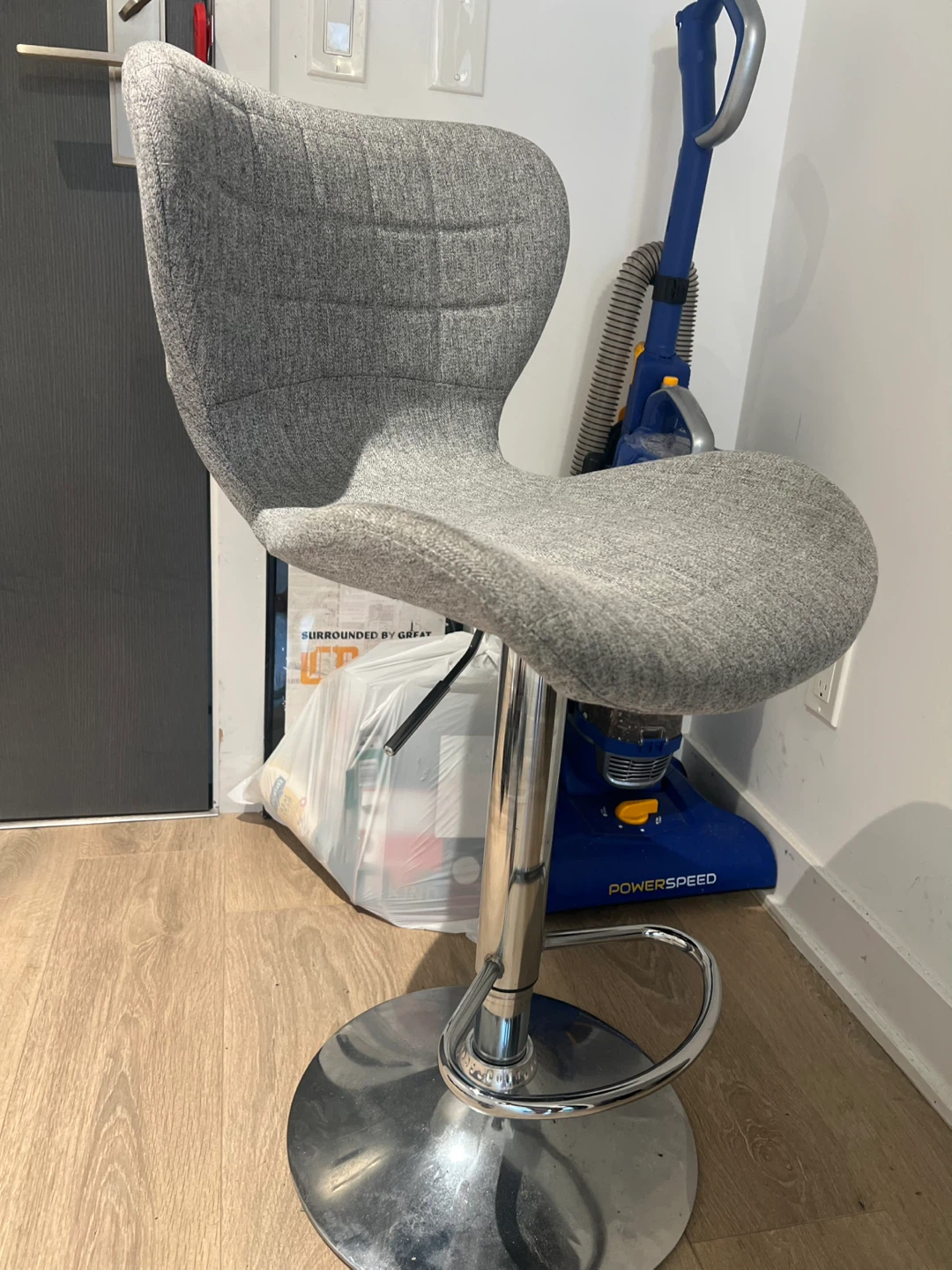 Grey Adjustable Height Bar Stool - photo 2