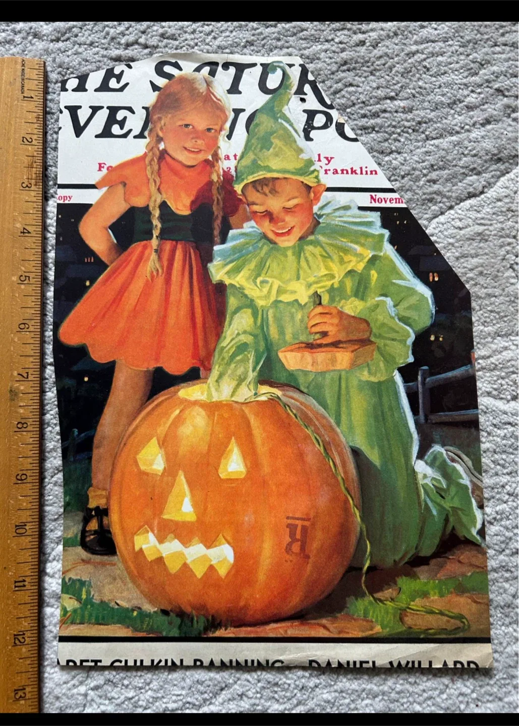 $16 Halloween art antique 1934 Jack-o-Lantern Halloween costumes image indicator(4)