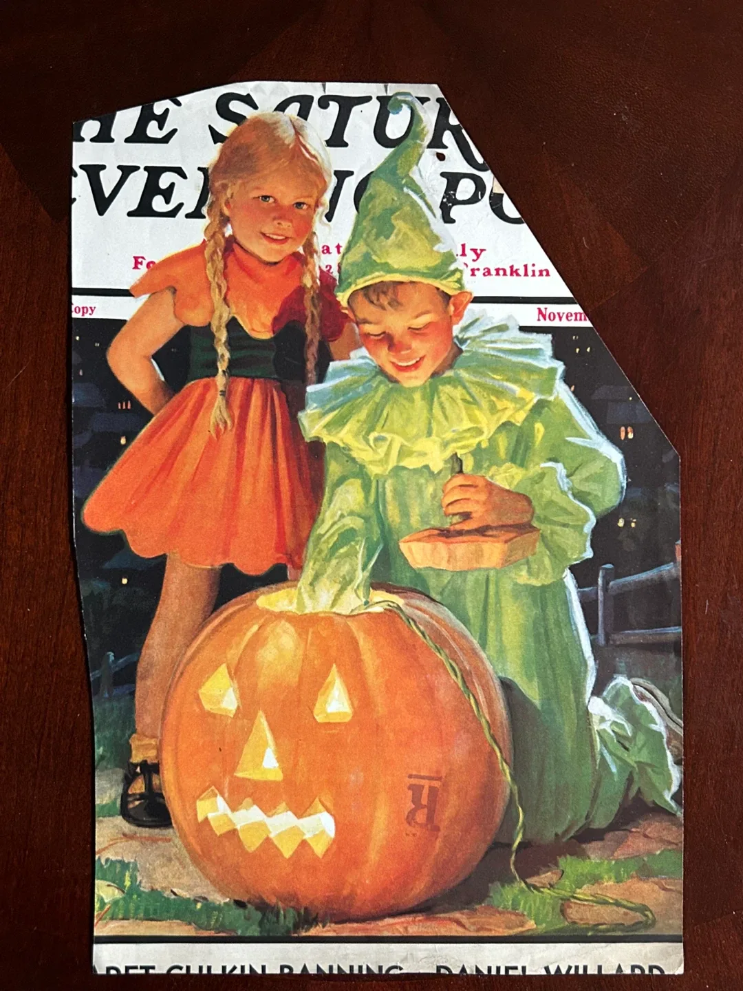 $16 Halloween art antique 1934 Jack-o-Lantern Halloween costumes thumbnail