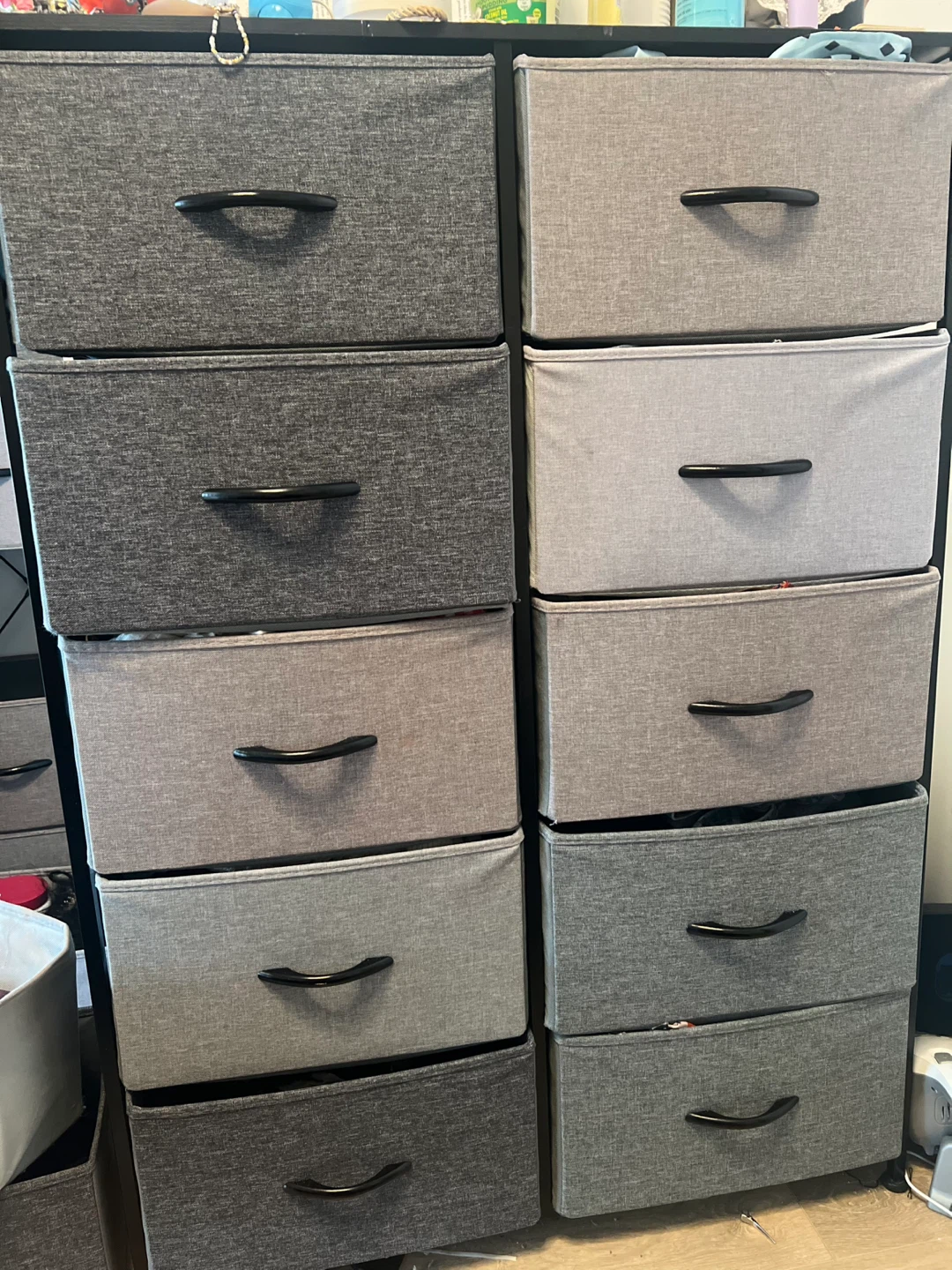 Grey Fabric Drawer Dresser
