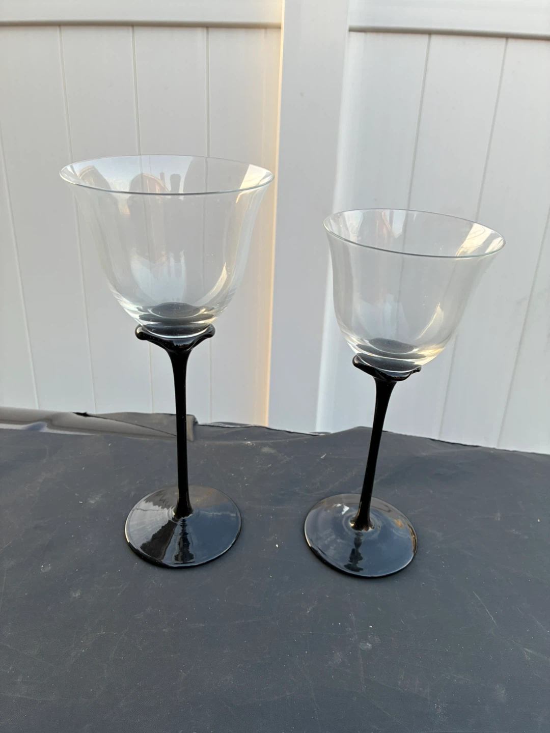 Tall Cocktail Glasses with Black Stem