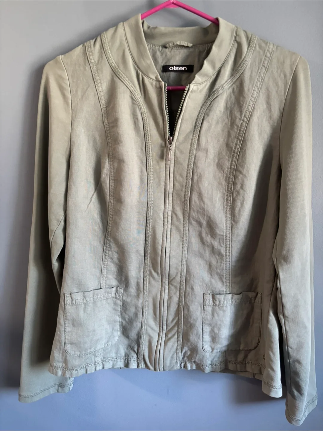 Olsen Olive Green Jacket Size S/M thumbnail