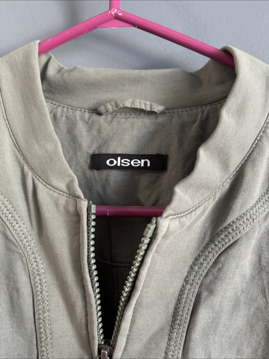 Olsen Olive Green Jacket Size S/M - photo 3