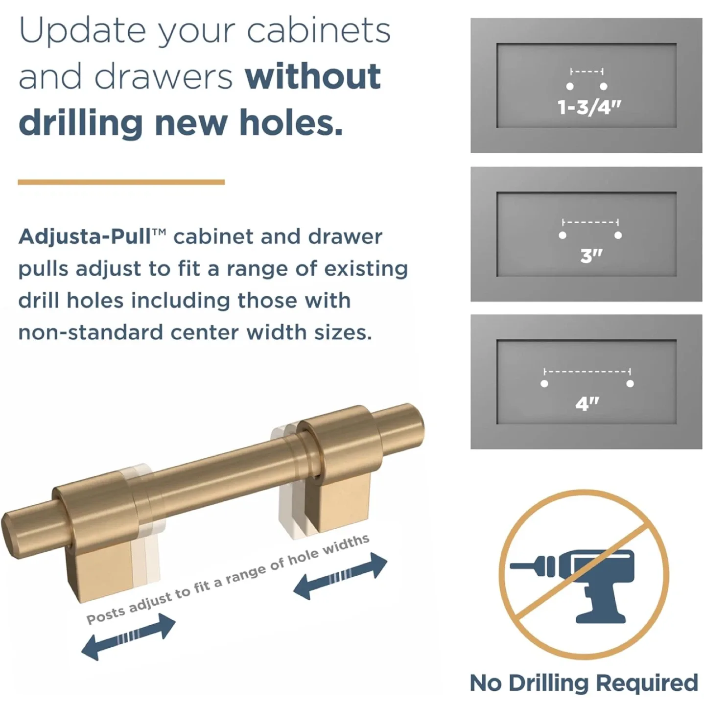 Adjusta-Pull Cabinet & Drawer Pulls image indicator(4)