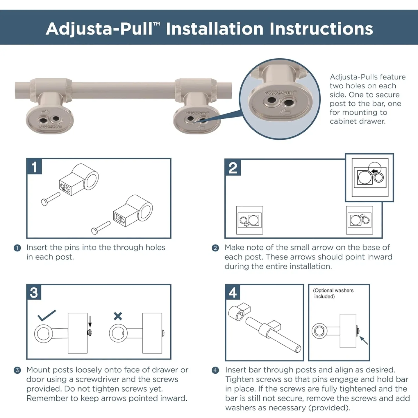 Adjusta-Pull Cabinet & Drawer Pulls image indicator(7)
