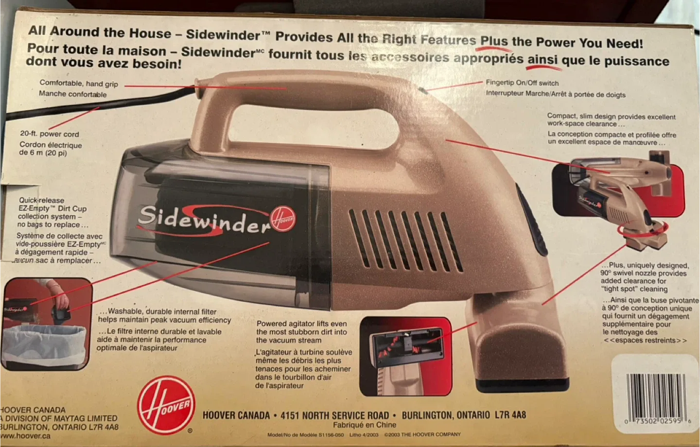 Hoover Sidewinder Hand Vac image indicator(3)