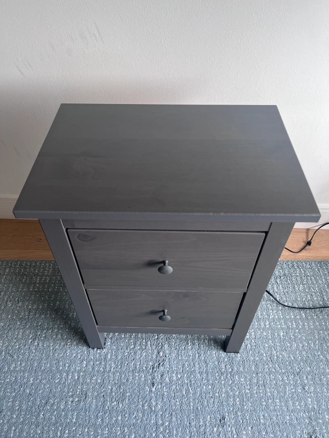 Grey 2-Drawer Nightstand - photo 2