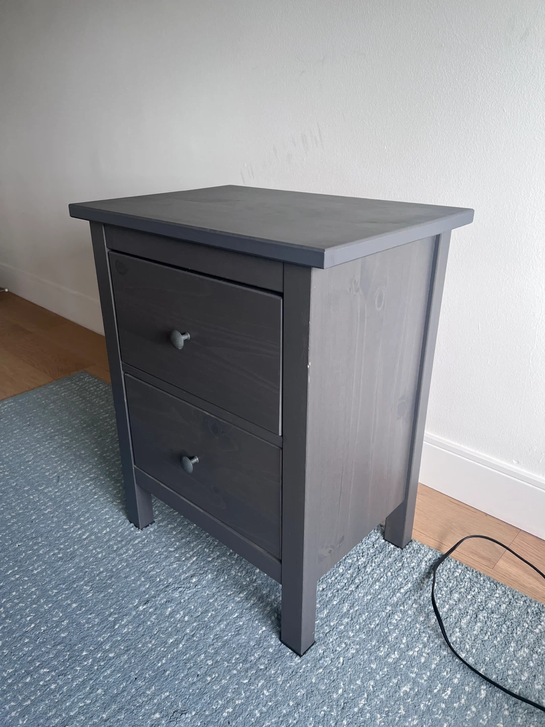Grey 2-Drawer Nightstand - photo 3