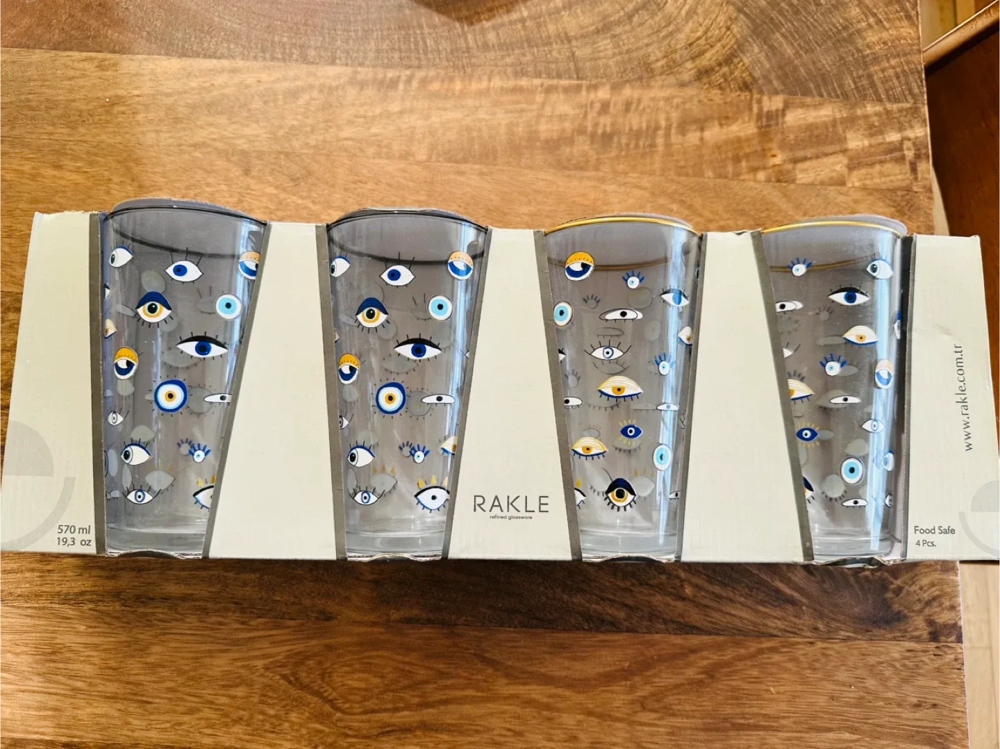 Rakle Evil Eye Pint Glasses, Set of 4, New in Box thumbnail