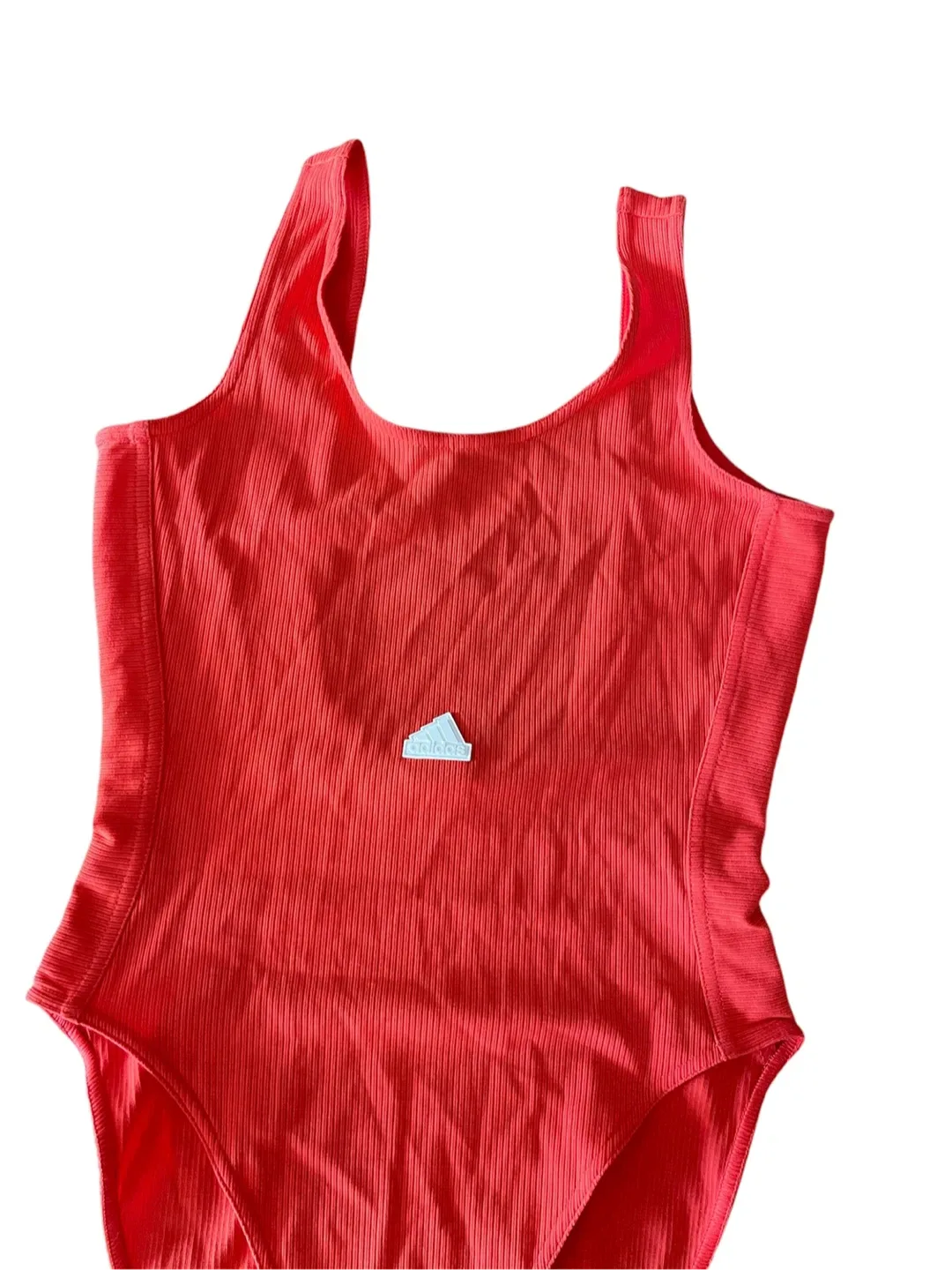 Adidas Red Ribbed Bodysuit image indicator(4)