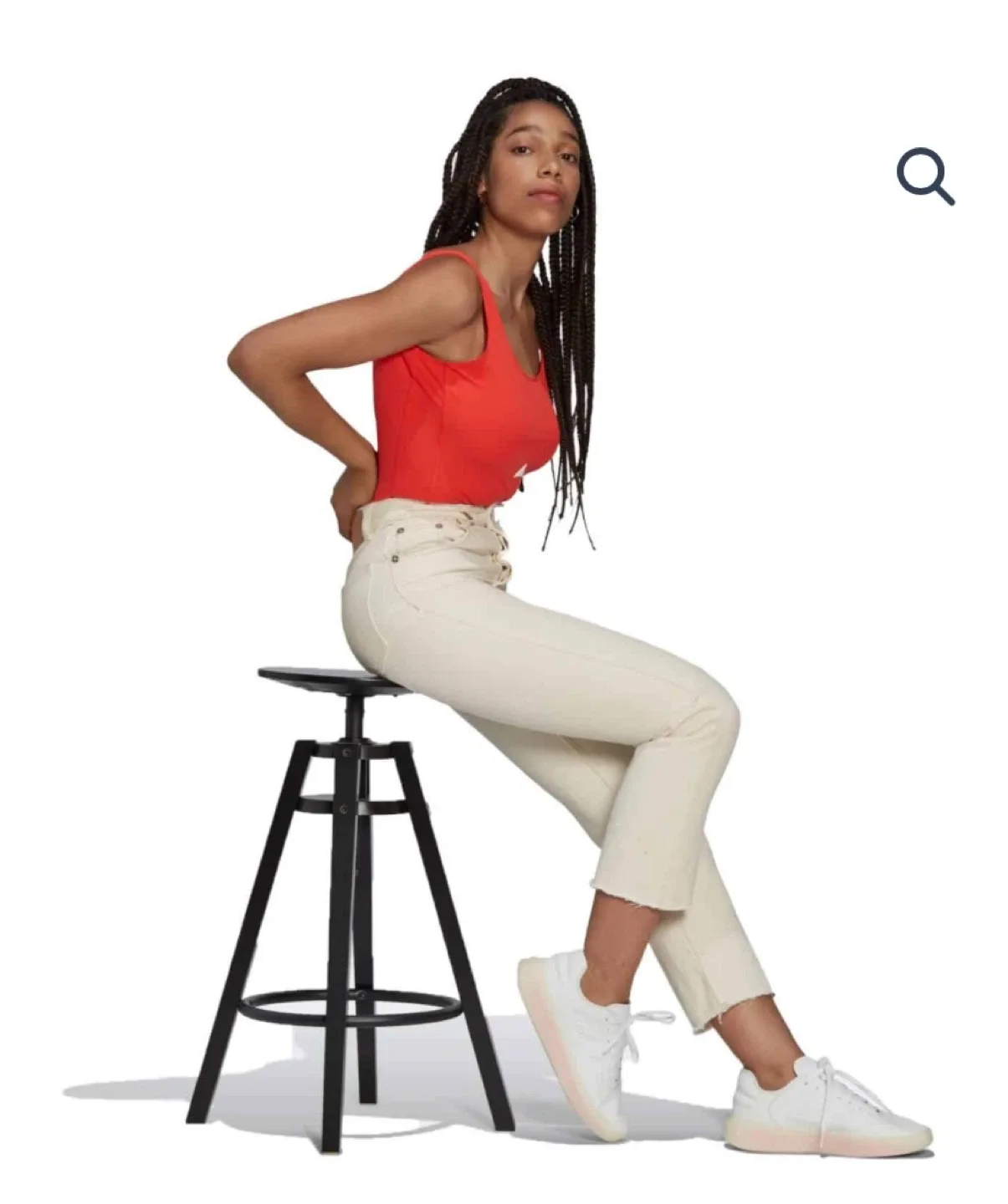 Adidas Red Ribbed Bodysuit image indicator(9)