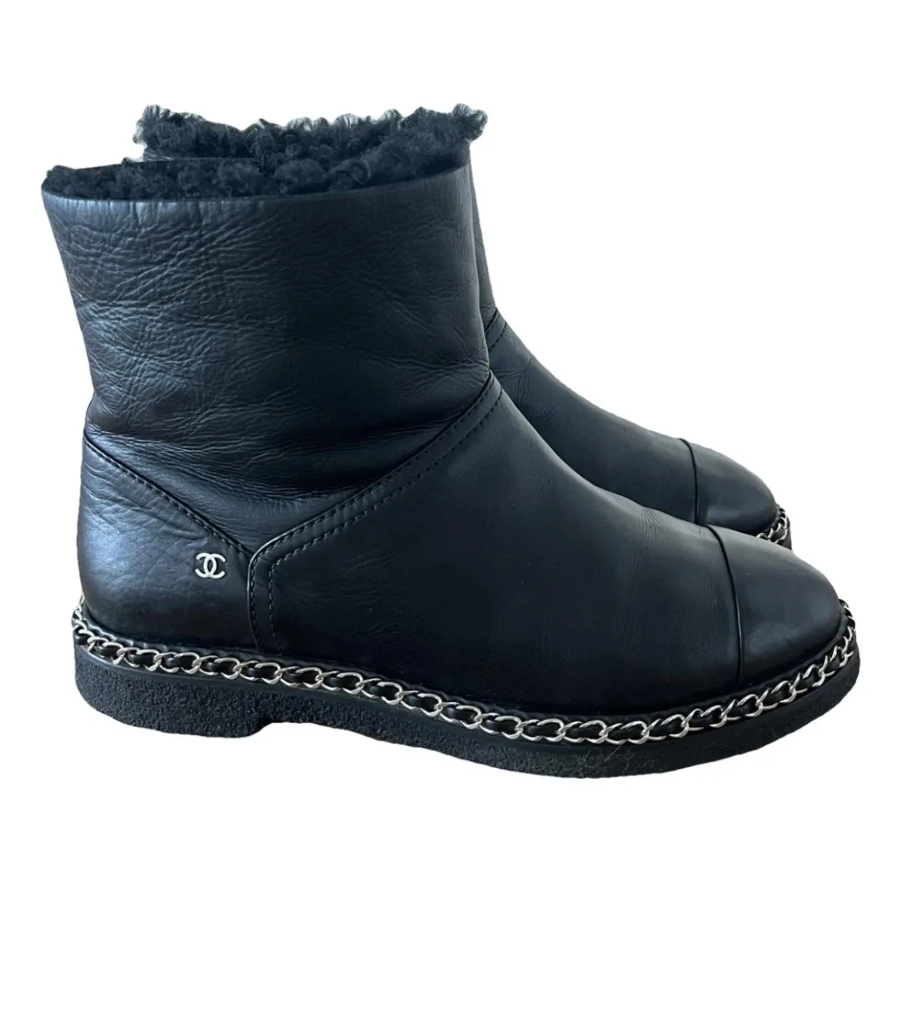 Authentic Chanel Intelocking boots fit size 7- 7.5 image indicator(6)
