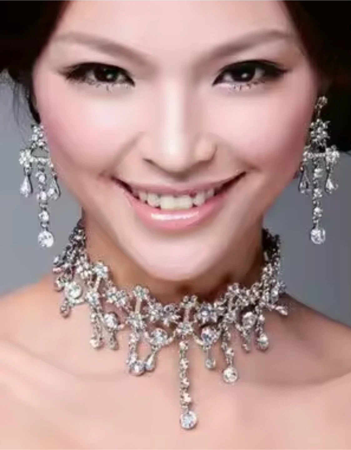 Jewelry Set For Women Statement Necklace Earring Rhinestone - photo 4