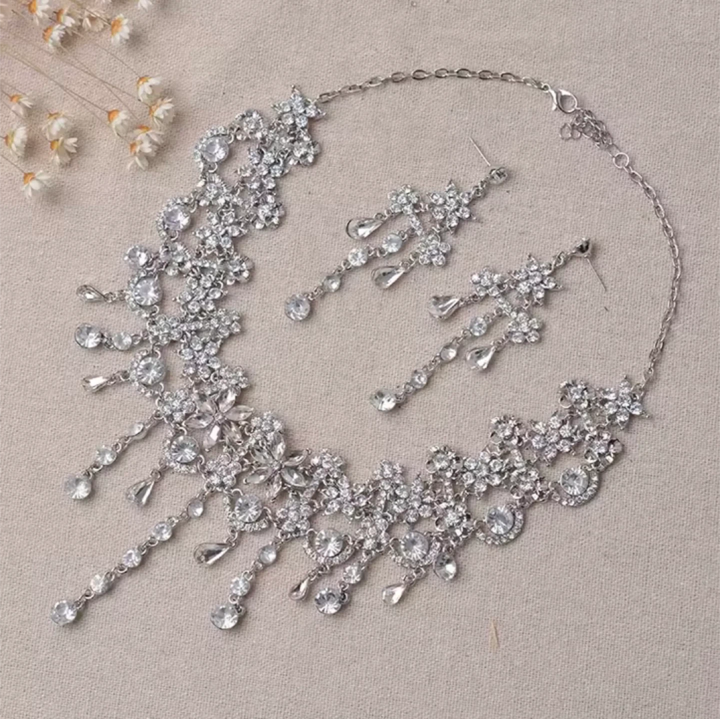 Jewelry Set For Women Statement Necklace Earring Rhinestone - photo 5