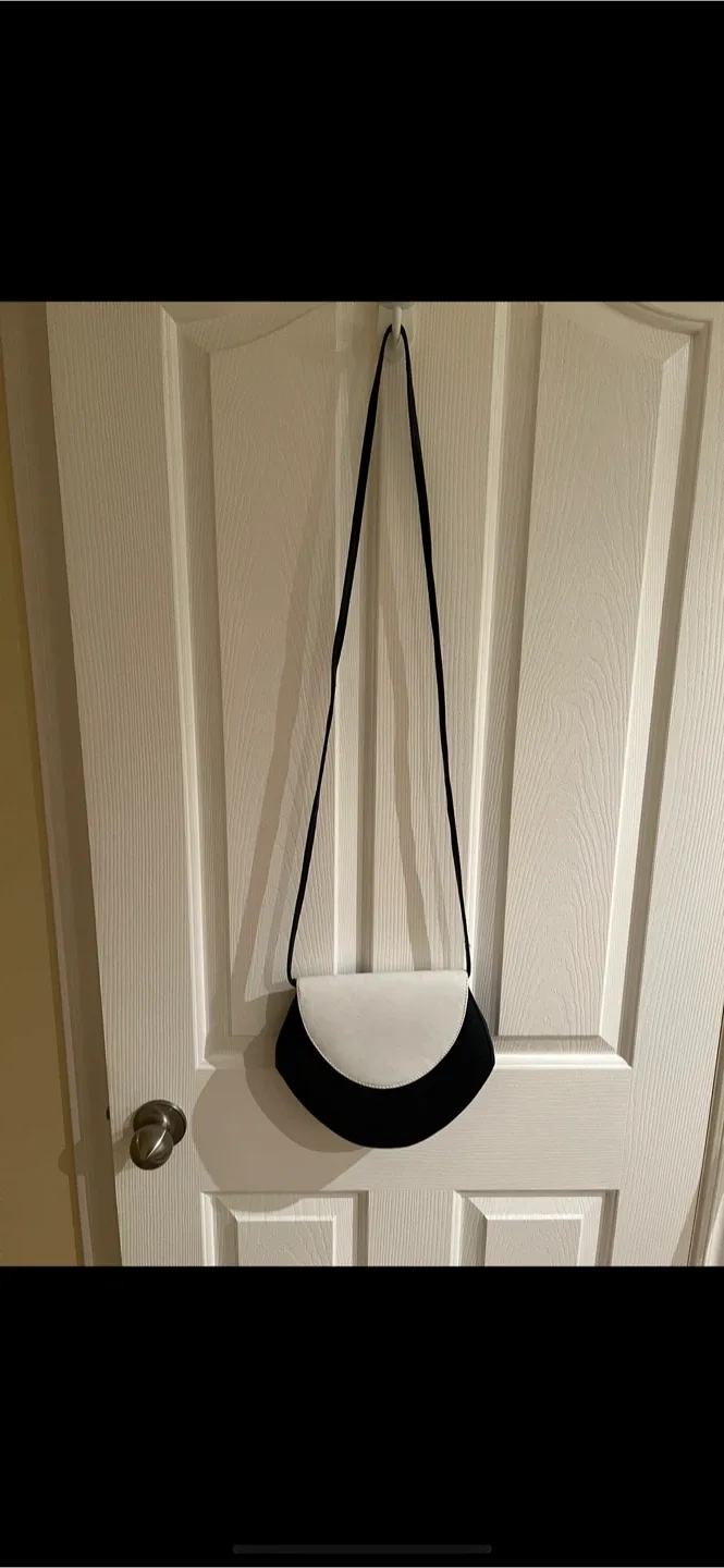 Blue & White Genuine Leather Shoulder Bag thumbnail