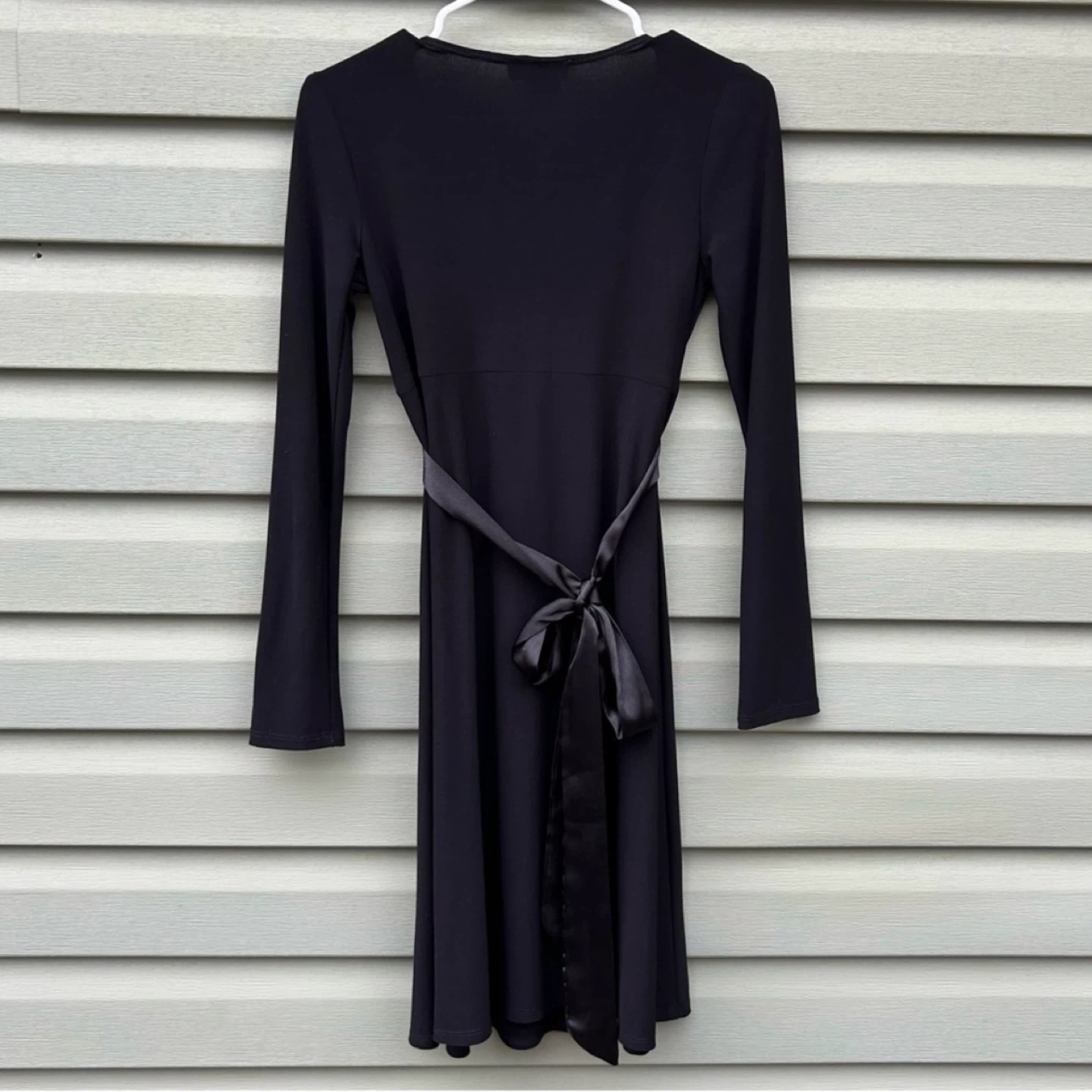B Smart Long Sleeve V Neck Belted Knee Length Midi Dress Sz 9/10 - photo 5