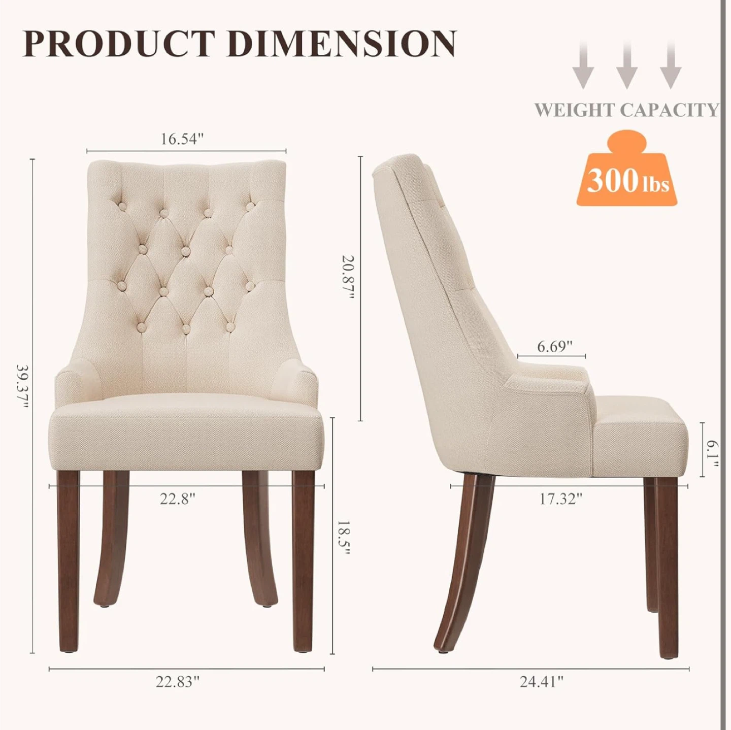 Upholstered Tufted Dining Chairs (Set of 2) - photo 4