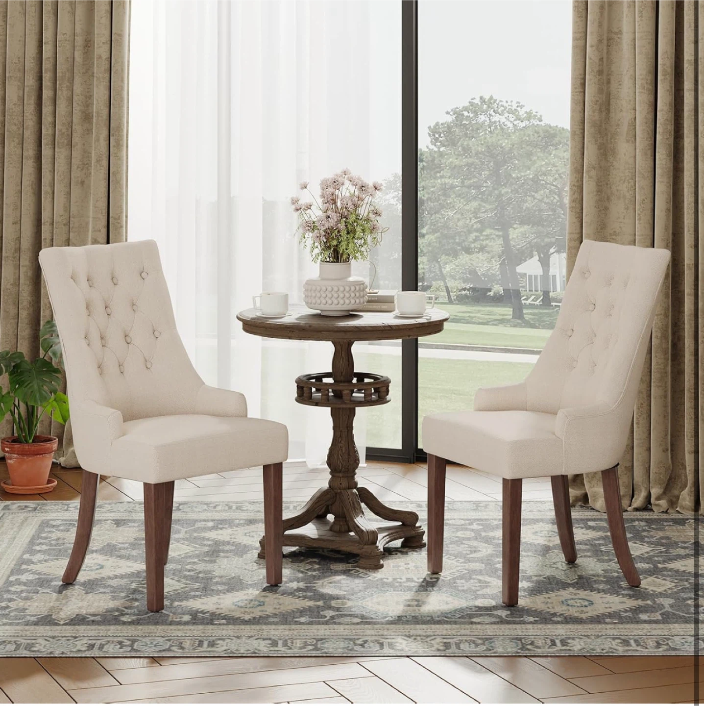Upholstered Tufted Dining Chairs (Set of 2) - photo 3