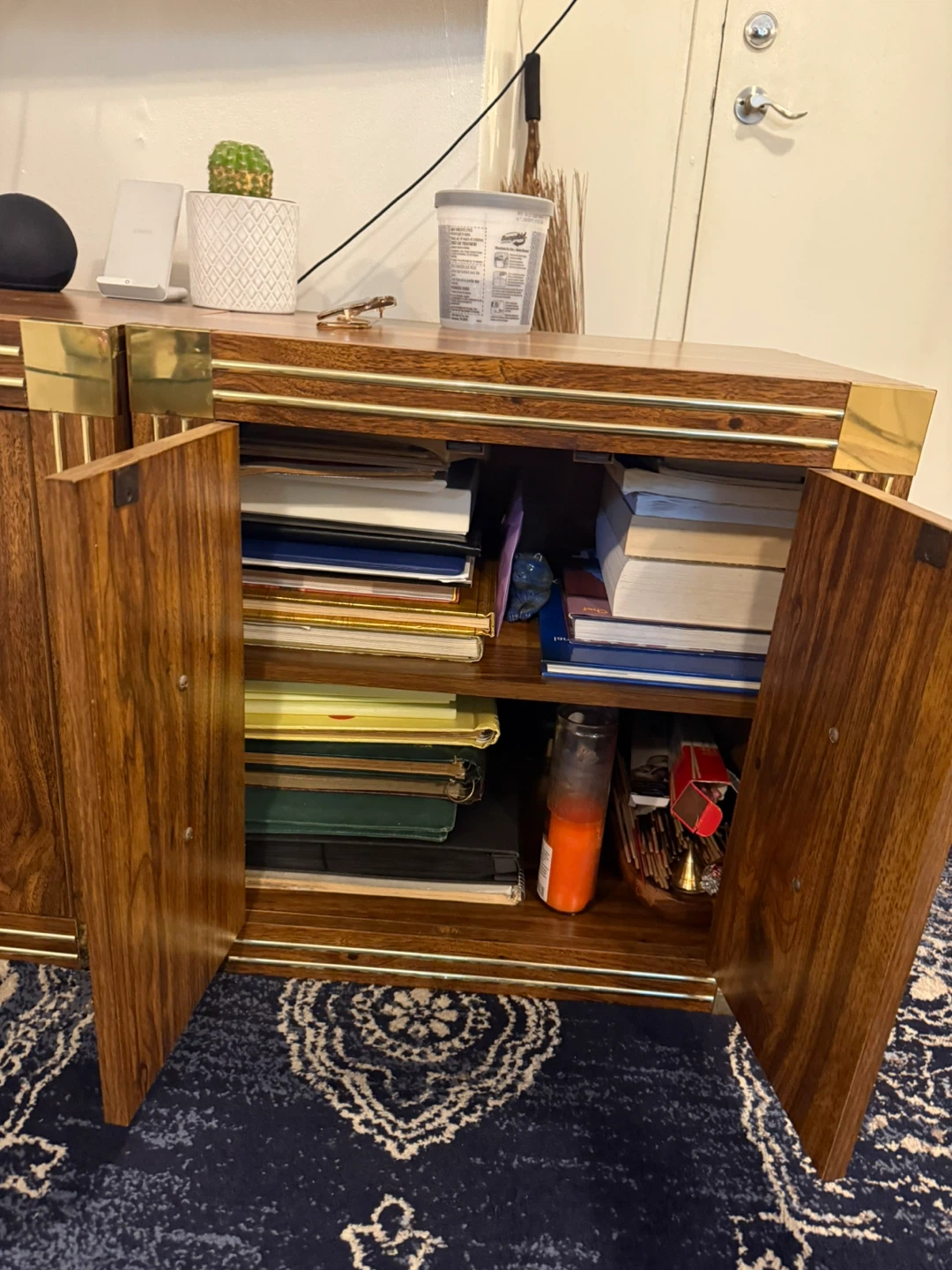 Wood Cabinets - Pair MCM end tables with storage