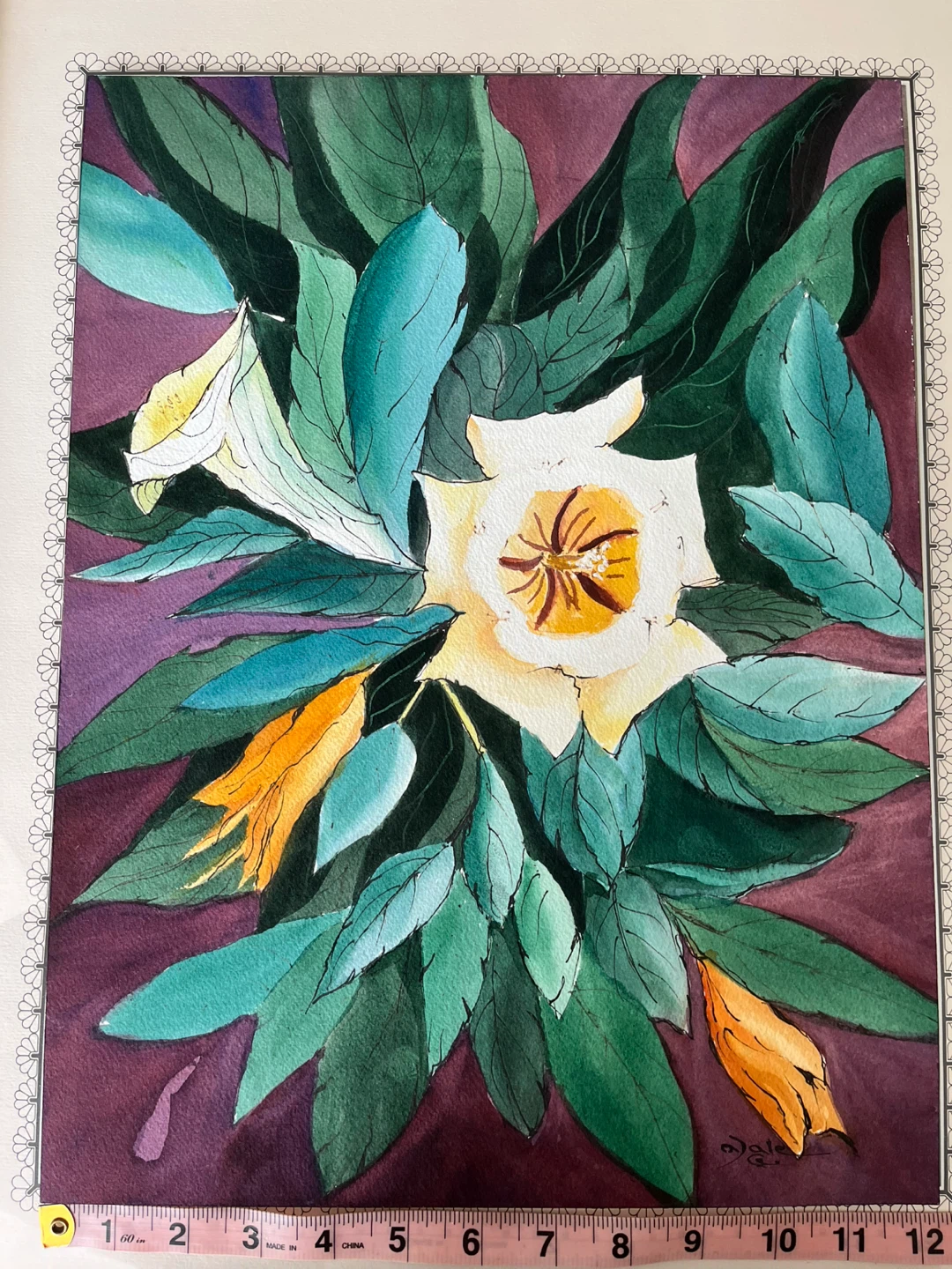 Original Art; Vintage 1987 Watercolour by A. Dale - photo 4