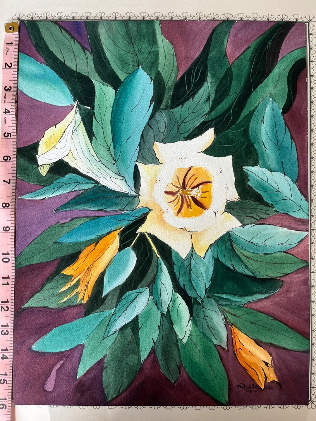 Original Art; Vintage 1987 Watercolour by A. Dale - photo 5
