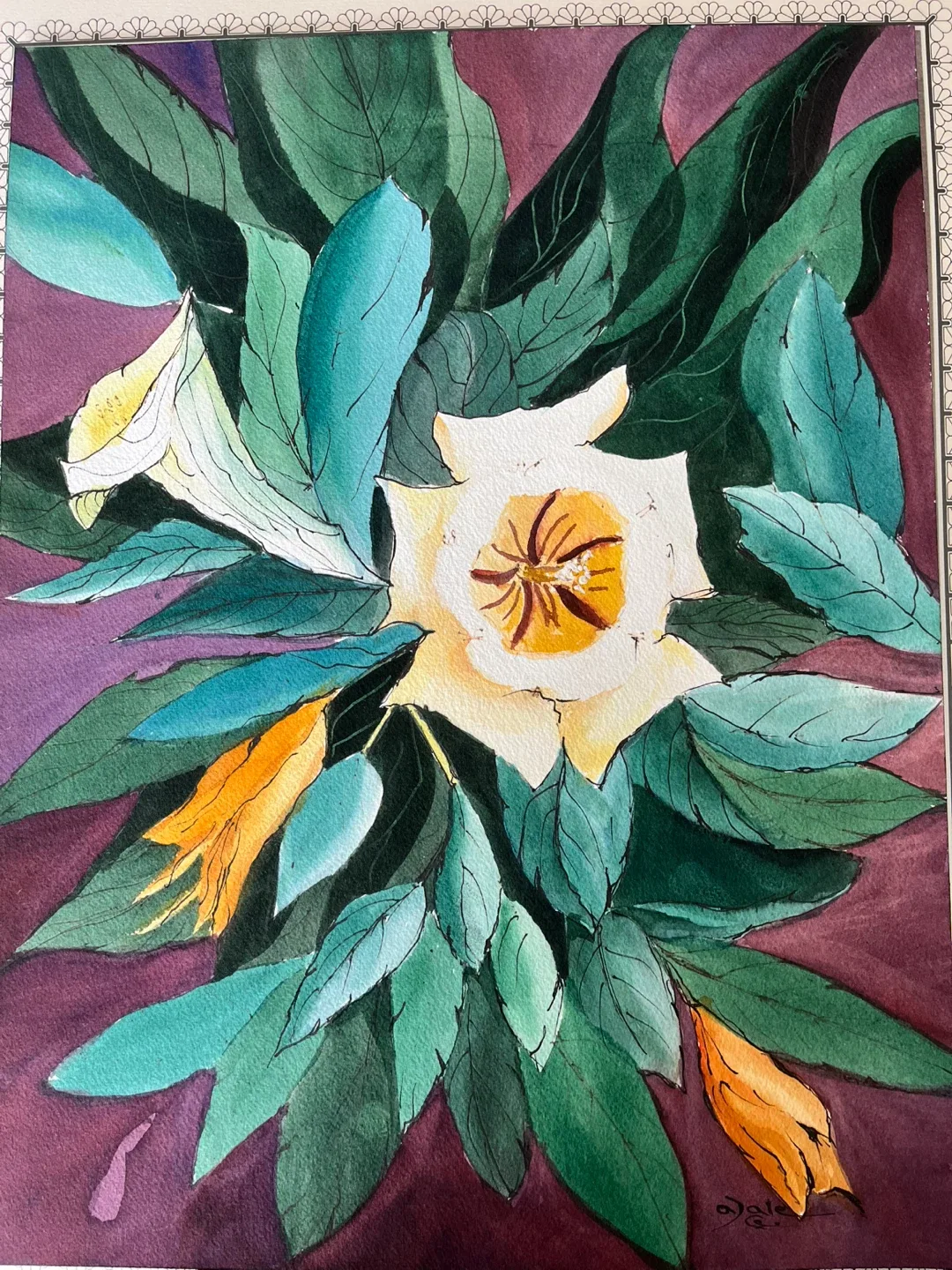 Original Art; Vintage 1987 Watercolour by A. Dale