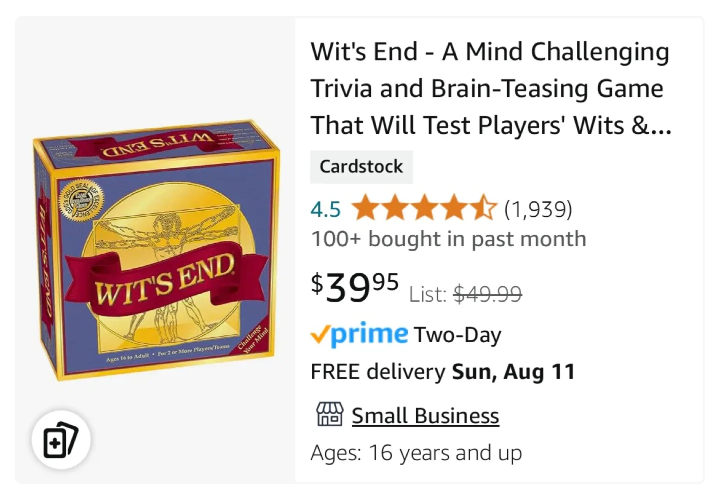 Wit's End Trivia Board Game image indicator(2)