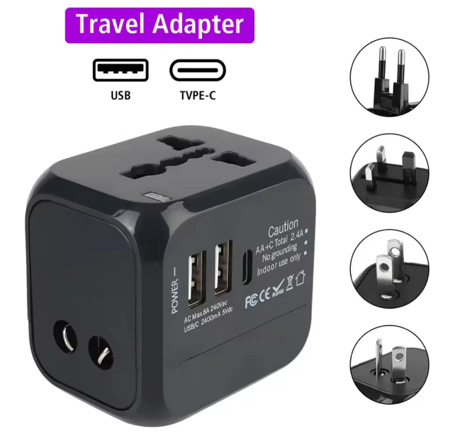 Universal Travel Adapter - USB & Type C thumbnail