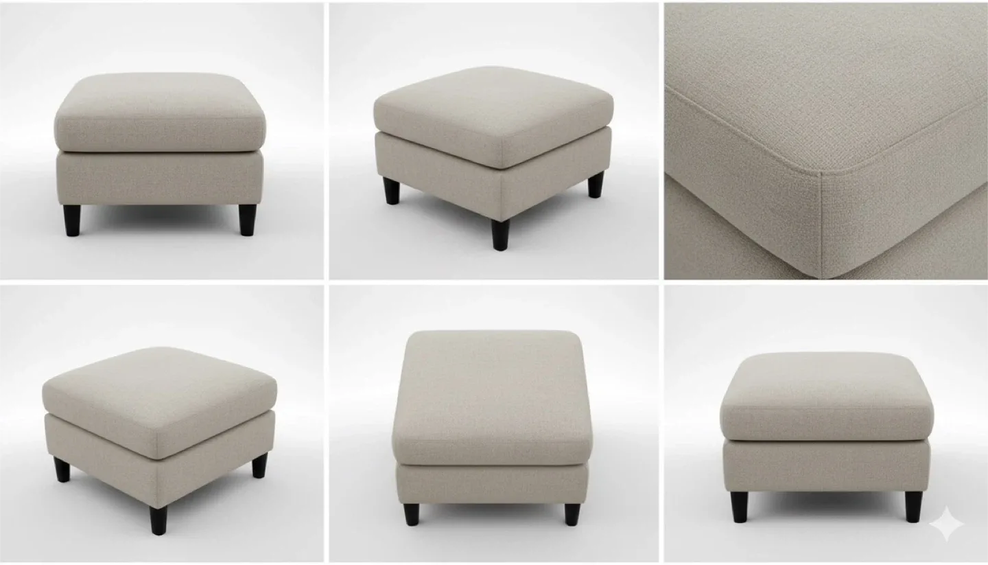 Beige Ottoman Footstool thumbnail